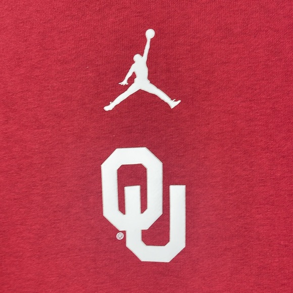 Air Jordan Oklahoma University Dri-Fit hoodie maroon kangaroo pocket men’s Large - Picture 4 of 14